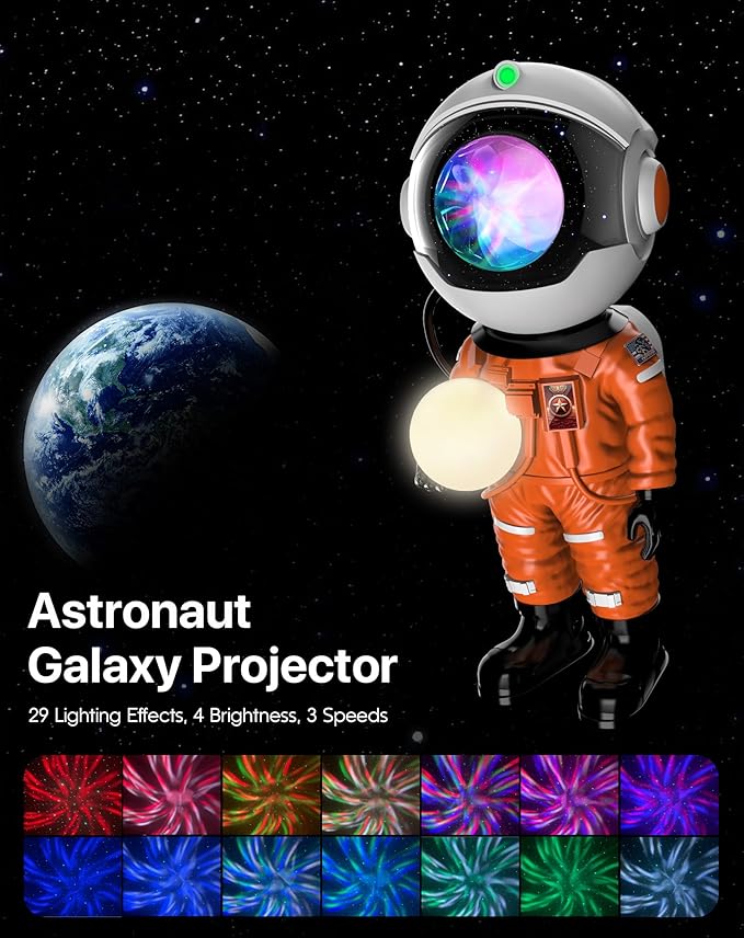 Rossetta Galaxy Projector, Star Projector for Bedroom, Astronaut Projector Night Light with Timer and Remote, Kids Adults Room Decor Aesthetic, Gifts for Christmas, Birthdays