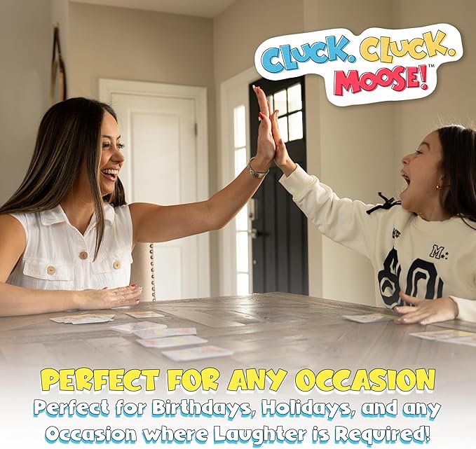 Hour Time Games Cluck Cluck Moose – Hilarious Animal-Themed Card Game for a Fun Family Game Night, Family Games for Kids & Families, Reunion Gift Ideas, Fun Stuff for Reunions & Ideal Gifts for Ages 4