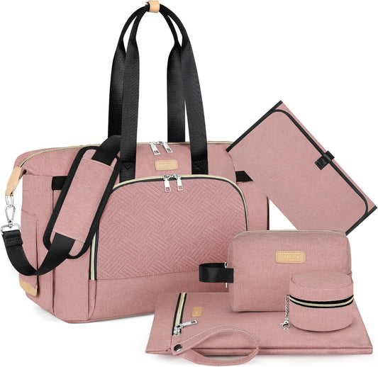 ITIEZY Diaper Bag Tote for Baby - Large Mommy Bag with Portable Changing Pad Pacifier Case, Hospital Bags Travel Baby Bag
