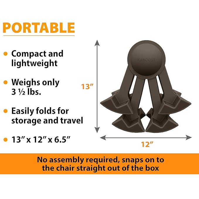 KABOOST Booster Seat for Kitchen Chair, Chocolate - Goes Under The Chair - Portable Booster for Toddlers and Grown Ups