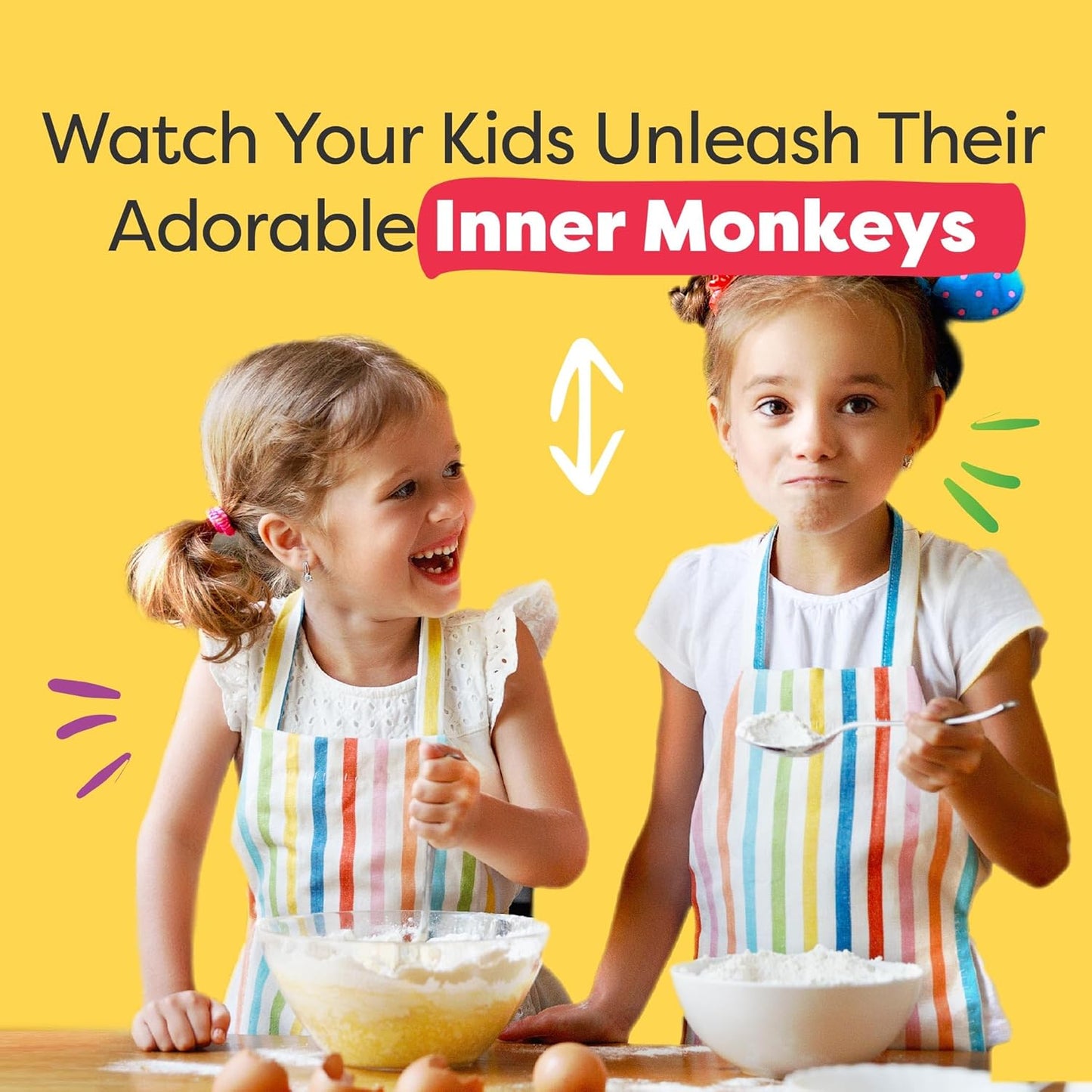 BAKETIVITY Monkey Banana Bread Kids Baking Kit | Banana Cake Kids Baking Set for Girls & Boys | Baking Set for Kids with Pre-Measured Ingredients | Perfect Family Gifts for Cooking Lovers Ages 6-12