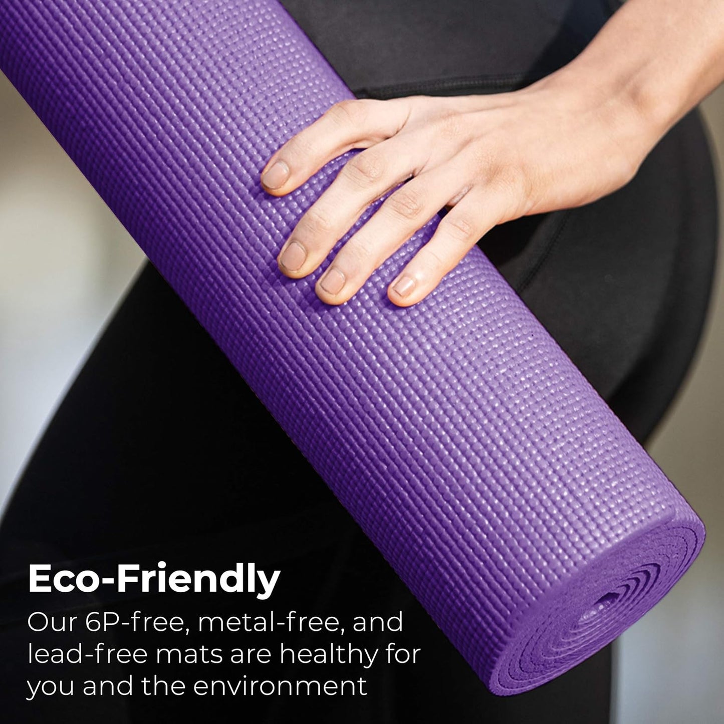 Hello Fit 10-Pack Yoga Mat, 68" x 24" Non Slip Exercise Mat, 4mm Thick Gym Mat for Fitness and Stretching, Bulk Non Toxic Yoga Mats for Schools and Studios