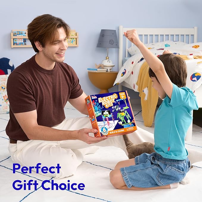 Klever Kits 6 in 1 Electric Robot Kits, Make Your Own Stem Toys for Ages 8-13, Stem Activities Educational Science Kits for Boys and Girls Birthday Gifts