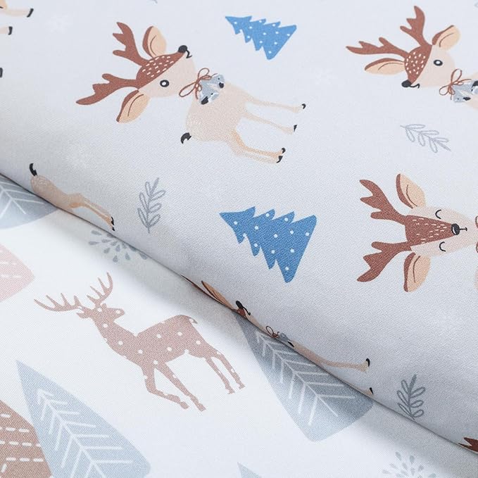 Bassinet Bed Sheet Set 2 Pcs Fits Rectangle Oval Halo Hourglass Mattress Stretchy Bassinet Bed Sheet Soft and Comfortable (Deer Park) (Lulu Paradise)