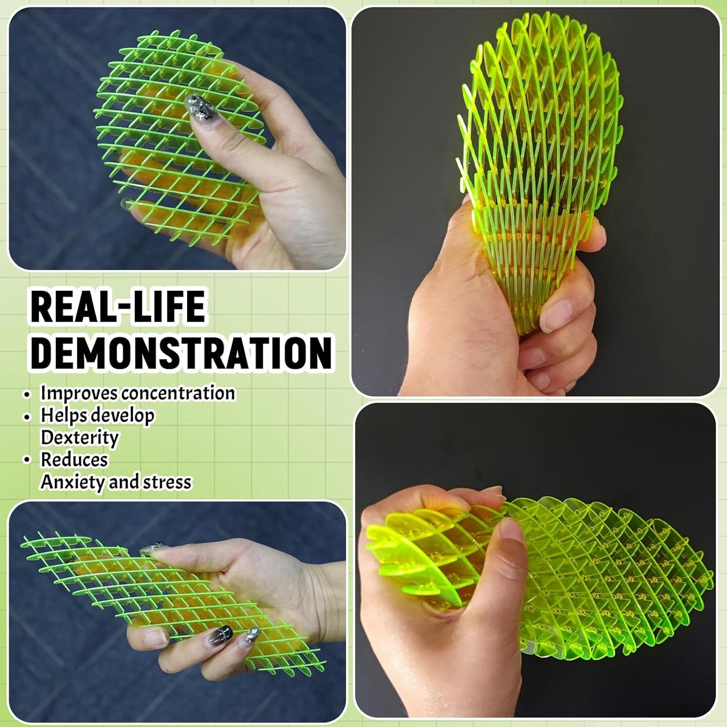 Fidget Worm Toy,Yellow Worm Big Fidget Toys Adults and Kids, Funny Stretchy Sensory Stress Toys, Fidget Sensory Squeeze Toys, Relieves Stress and Anxiety Finger Toys for Kids with Autism ADHD