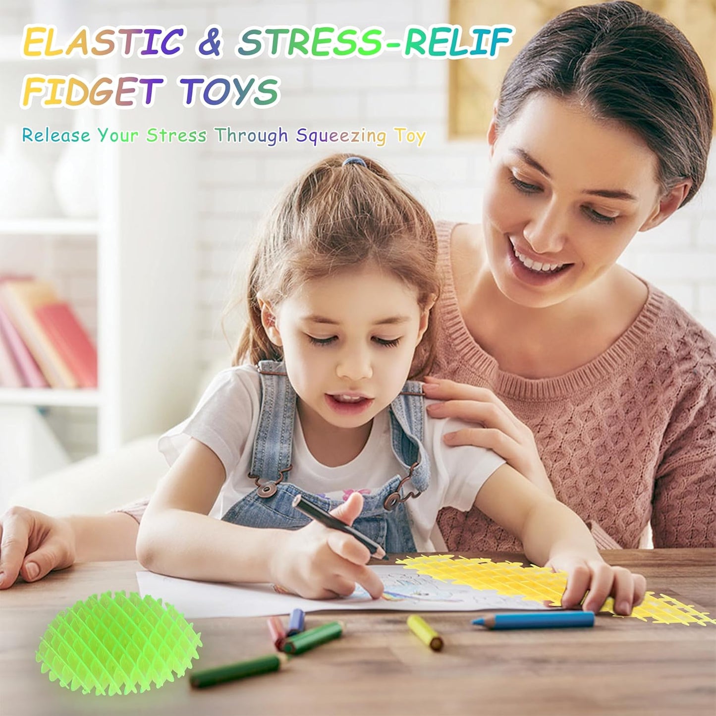 Fidget Worm Toy, 3D Elastic Fidget Toy for Kids Adult Relieving Stress Boredom, Stress and Anxiety Relief Calming Fidgets Desk Toys for Adults,Ideal Gifts (Green)