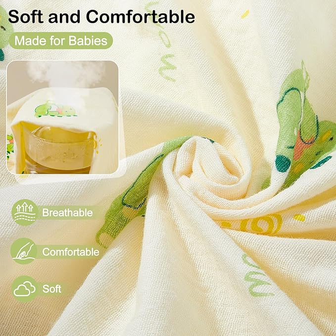 Baby Bassinet Sheets TPU Waterproof 2 Pack Soft Muslin Bedside Bassinet Mattress Sheets with Bottom Elastic Band for Baby Boy Girls Unisex Fit Hourglass Oval and Rectangle, Green Dinosaur