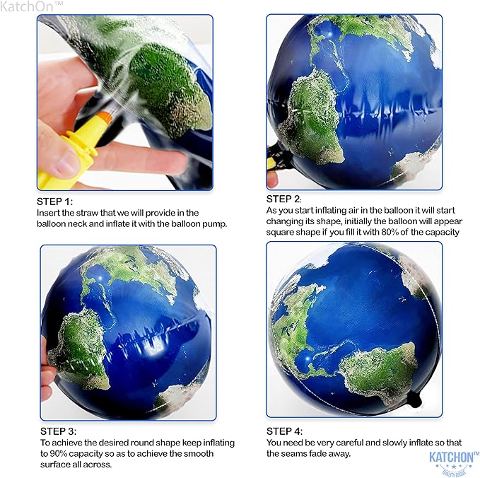 KatchOn, Globe Balloons for Globe Decorations - Big 22 Inch, Pack of 6 | Earth Balloon for Back To School, Around The World Decorations | World Balloons for Bon Voyage Party Decor, Travel Party Decor