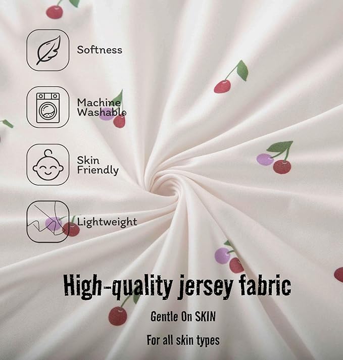 SDY Cherry Bassinet Sheets,2pk Czoy Bassinet Fitted Sheets for Baby Boys Girls,Soft Breathable Stretchy Baby Sheet Set 32 * 16 * 4 inches for Hourglass Oval and Rectangle Mattress (Cute Cherry)