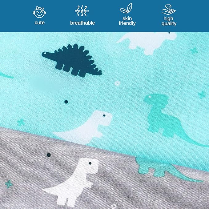 Mini Crib Sheets Set, 4 Pack - Portable Sheets (38" X 24") | Multiuse for Pack n Play, Playard, Playpen, Crib - Dinosaurs