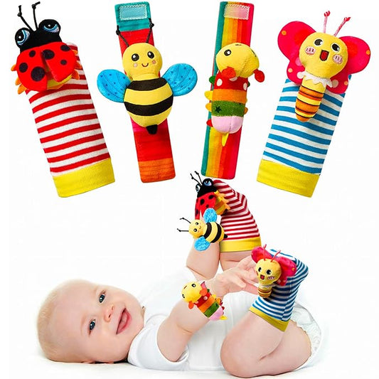 Baby Toys 0-6 Months: Baby Rattles 0-6 Months Baby Essentials for Boys Girl Infant Toys Wrist Rattles Socks Hand & Feet Newborn Essentials Must Haves Registry Search Shower Gifts for 0-3 0-12 Months