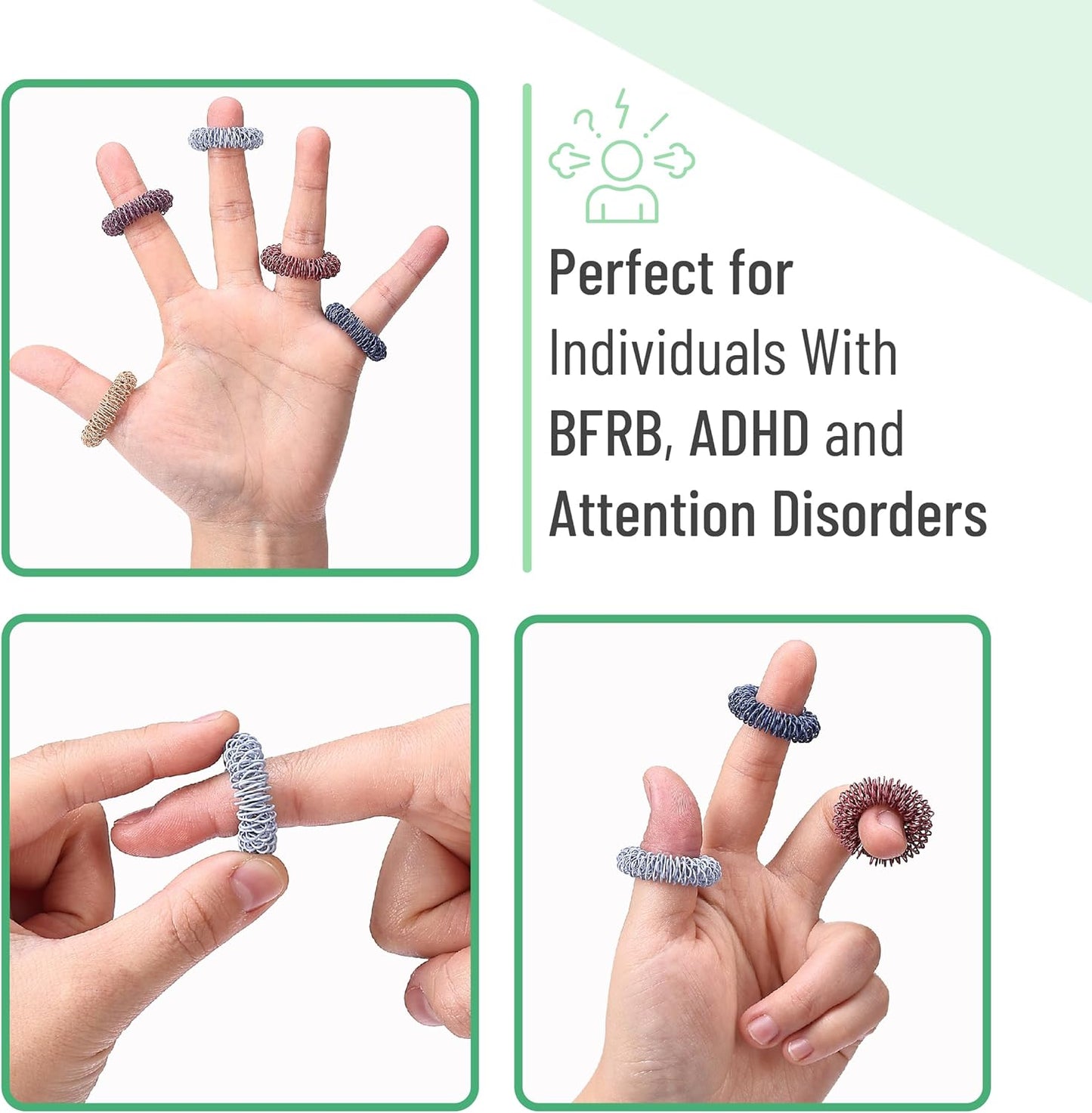 Mr. Pen- Spiky Sensory Rings, 10 Pack, Colorful Stress Relief Fidget Sensory Toys, Fidget Rings, Fidget Ring for Anxiety, Stress Relief Rings, Massager for Fidget ADHD Autism, Sensory Ring