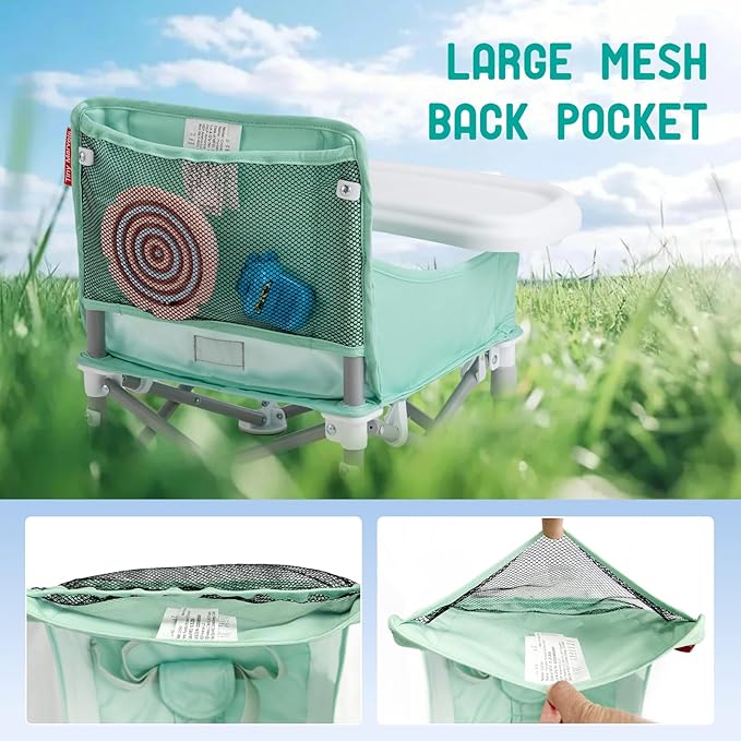 Tiny Marvels Portable 3-in-1 Baby Chair – Cozy Toddler Chair, Baby Seat with Tray, Booster Seat – Compact, Foldable, Safe with Child Safety Belt Carry Bag – Perfect for Travel & Family Time