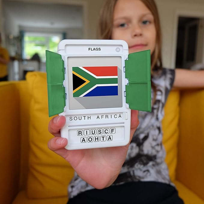 100 PICS Flags of The World Travel Game - Learn 100 Country Flags | Flash Cards with Slide Reveal Case | Geography Card Game, Gift, Stocking Stuffer | for Kids and Adults | Ages 6+