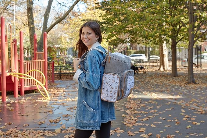 Disney Cudlie Baby Boys Jartop Backpack Diaper Bag in Winnie The Pooh Print, 16 Inch, Includes Changing Pad