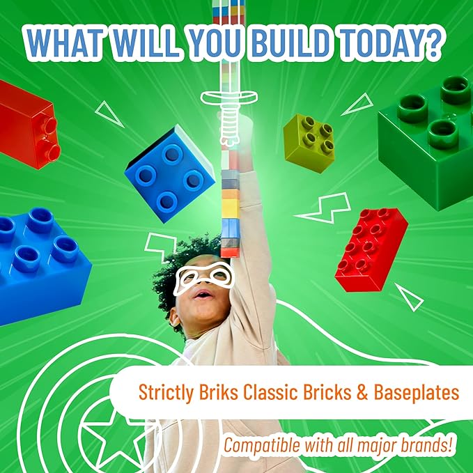 Strictly Briks Classic Bricks 2x4 Starter Kit - 96 Blue Pieces - Creative Building Set for STEM Learning - Compatible with Lego & Major Brick Brands