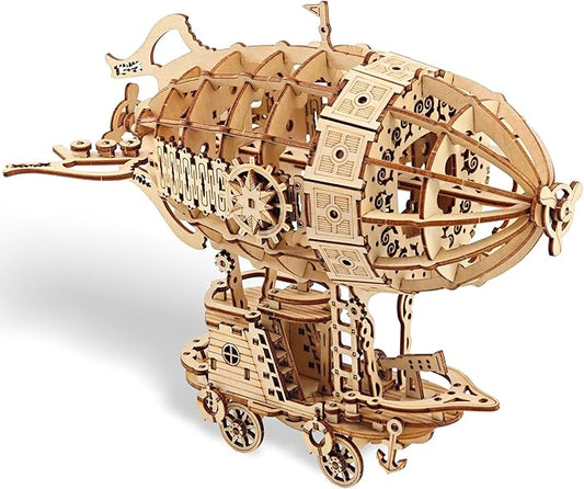 Kaptein 3D Wooden Puzzles for Adults & Teens – DIY Airship Model Kit to Build – Brain Teaser Craft – Birthday Gifts & Home Decor