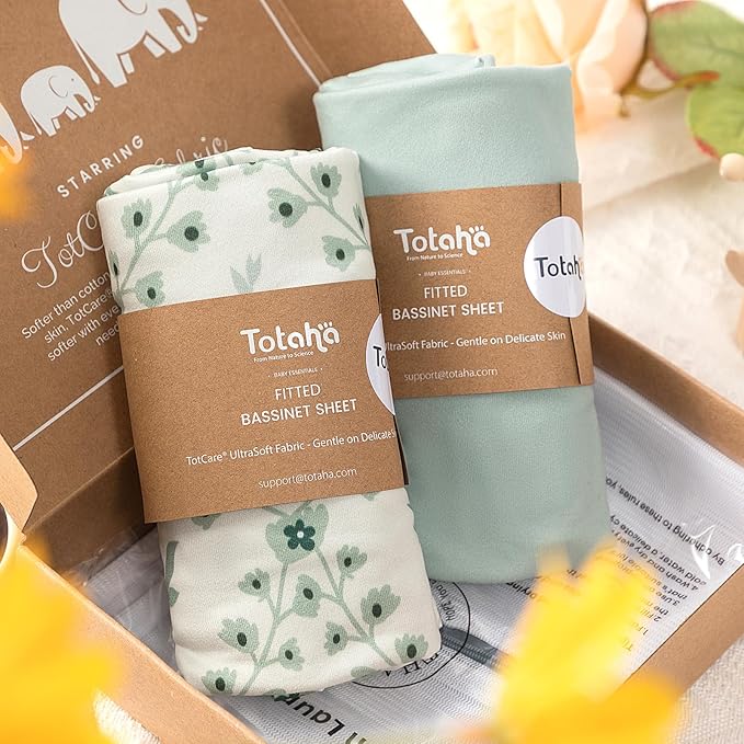 Bedside Sleeper Bassinet Fitted Sheets 33x20 for Maxi COSI Iora, Koola Baby, Baby Joy, Angelbliss, Kidsclub Bedside Bassinet - Buttery Soft Sheets, 2 Pack