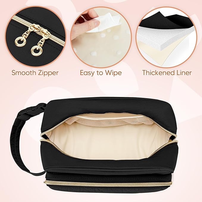 Damero Breastmilk Cooler Bag with 4 Ice Packs, Breast Milk Cooler Travel Bag Fit for Milk Bags or Bottles, with Buckle Handle for Breastfeeding Moms Travel/Daycare, Black