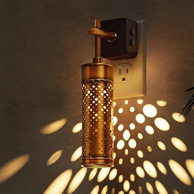 L LOHAS LED Night Light, Color Changing Night Lights Plug into Wall, RGB Vintage Nightlight with Light Sensor, Soft White, Dimmable Plug in Nightlights for Bathroom Hallway Gift, 1 Pack