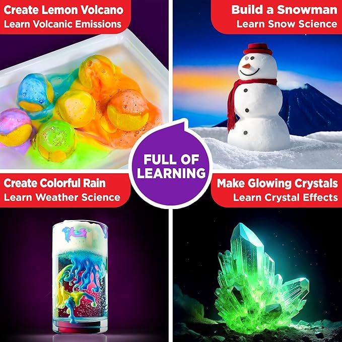 Doctor Jupiter STEM Earth Science Experiment Kit | Crystal Growing, Erupting Volcano Chemistry Set with 100+ Experiments | Learning & Educational Projects 7-8-9-10-11-12 Year Old