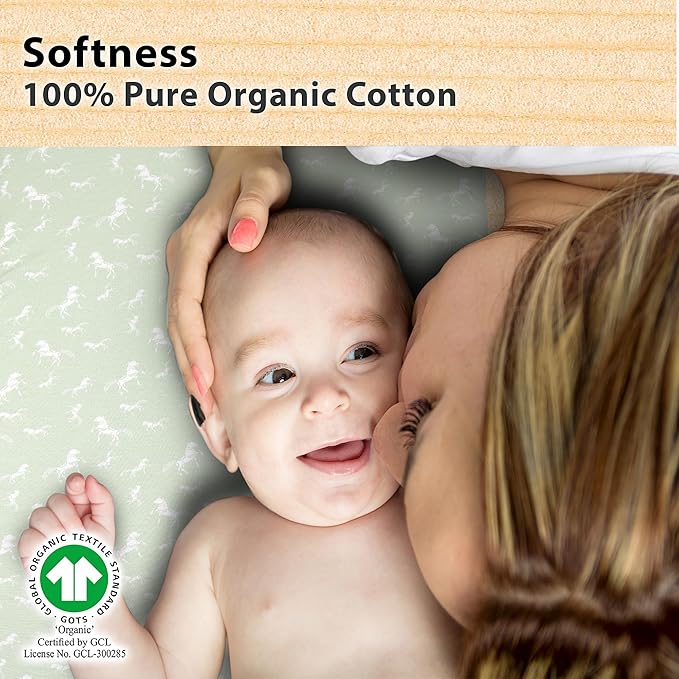 Bassinet Sheets Girl– 3-Pack Soft Fitted Bassinet Sheets, Organic Cotton, Breathable & Cozy, Fits 32x16x4 Inch Rectangle, Oval & Hourglass Mattresses