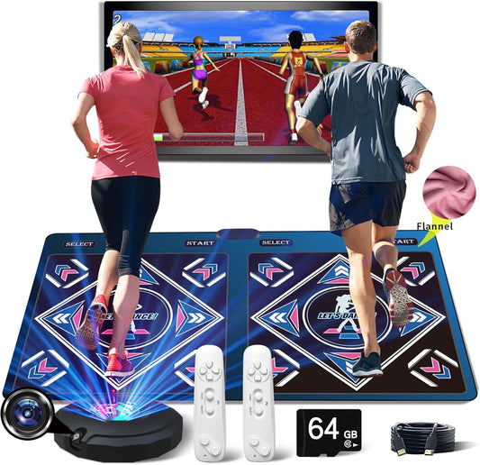 HDMI Musical Electronic Dance mat with a Camera, a 64G Large Memory Card, Including 1000 Games,650 Songs,81 Music Videos,for Single/Double Users, a Luxurious Gift for Boys and Girls