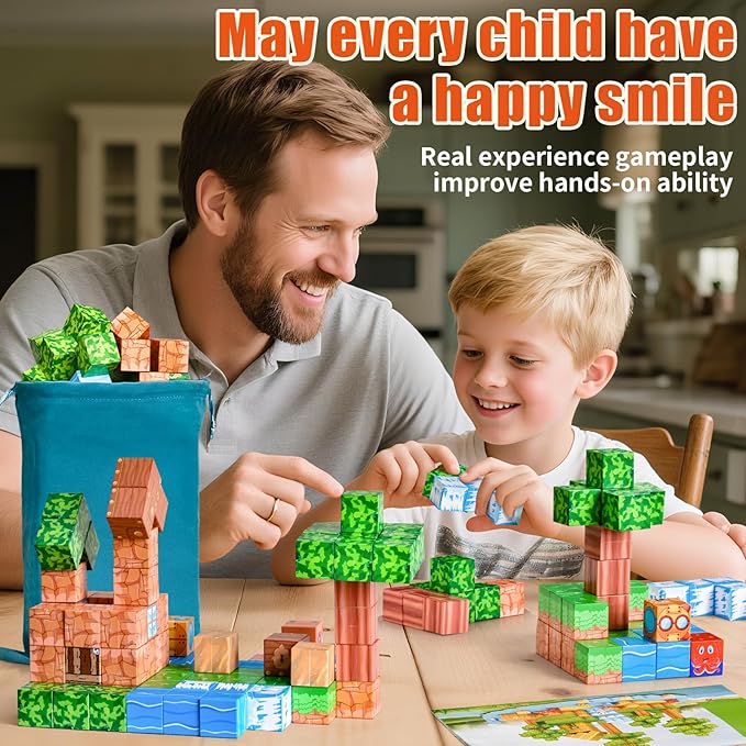 100PCS Magnetic Blocks,STEM Building Toys for Boys Girls 3+,Toddler Sensory Constructions Stacking Magnet Blocks,Christmas Birthday Gifts for Boys Girls Age 4 5 6 7 8 9 10