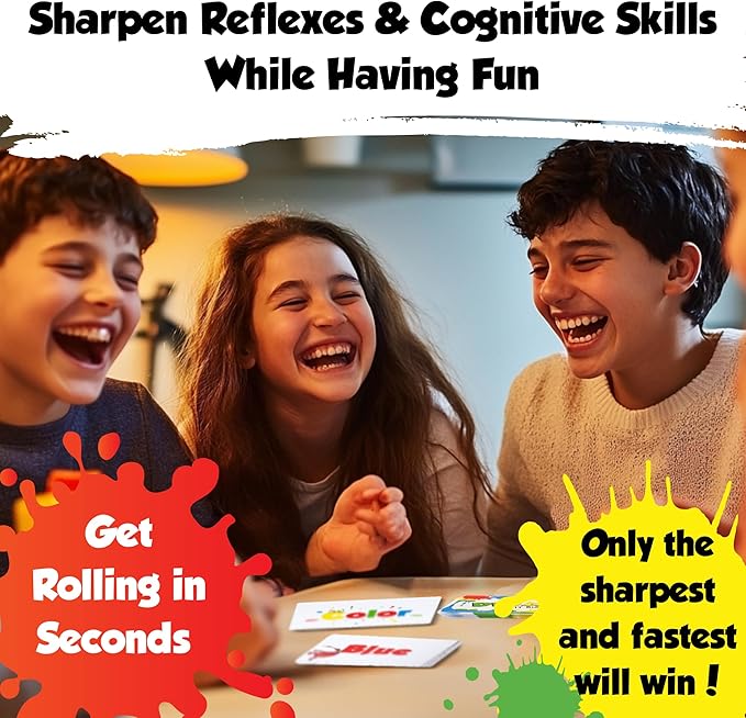 DiDaYo - Fast Paced Family Games, Brain Teaser Card Game for Kids 8-12, Ideal Speed Color Game for Teens and Adults, Fun Slumber Party Games, 2-8 Players, Travel Friendly
