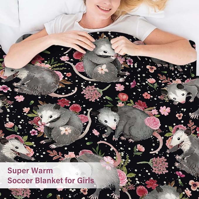 Possum Blanket Gifts for Women, Opossum Gifts for Lover, Possum Ornament, Opossum Plush, Thanksgiving Birthday for Girl, 50" X 60"