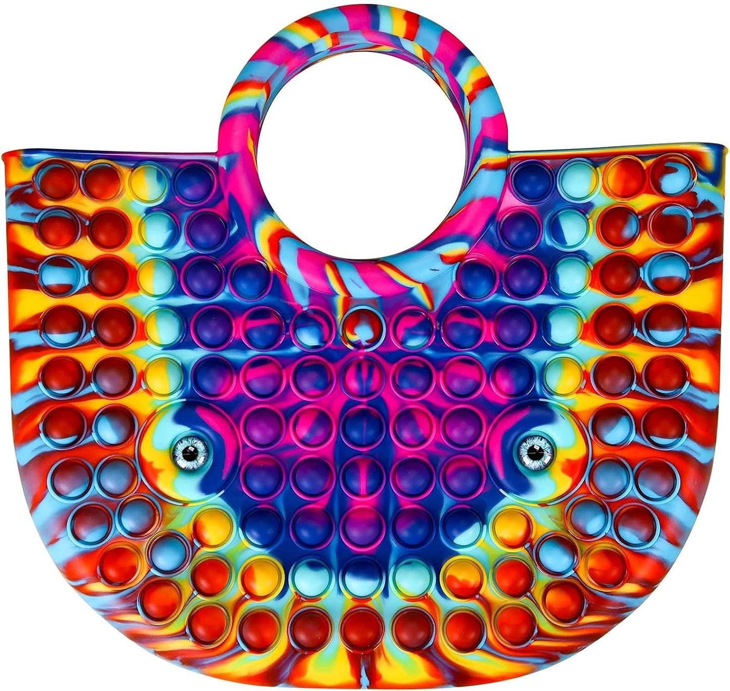 BABANA Fidget Purse for Girls - Bubble Push Pop Bag with Crazy Eyes, Silicone Fidget Handbag Toy for Kids | Birthday, Easter