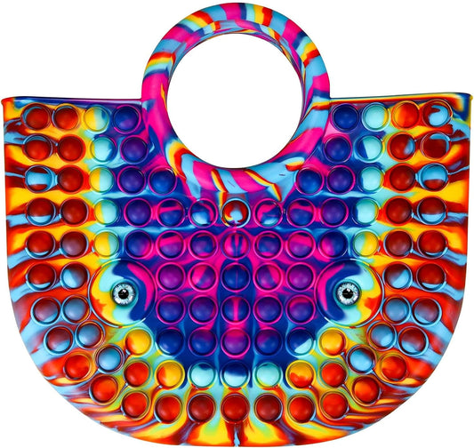 BABANA Fidget Purse for Girls - Bubble Push Pop Bag with Crazy Eyes, Silicone Fidget Handbag Toy for Kids | Birthday, Easter