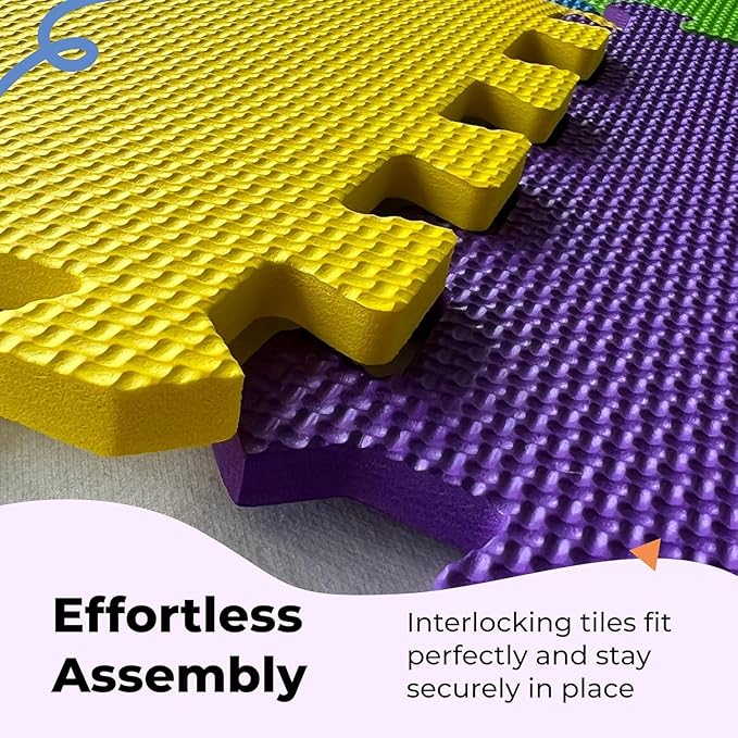 MioTetto Baby Play Mat, Soft Foam Floor Tiles for Kids. Adjustable Interlocking Foam Tiles, Fits with 50x50 Playpen Baby mat for Crawling & Development, Safe & Non-Toxic Playmat for Babies 6-12 Months