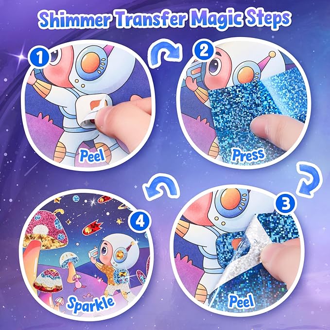 JoyCat Paint with Water Coloring Books, Art & Craft Activity, No Mess Art for Kids Ages 4-8, Craft Kits & Supplies, DIY Creative Activity, Presents for Girls & Boys (Space)