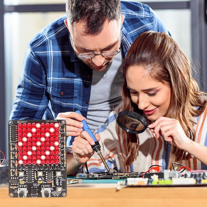 Soldering Learning Kit, ICSTATION LED Soldering Practice Kit With Knob Control LED Light Kit Soldering Project for Back to School Students STEM Teaching and Learning Education