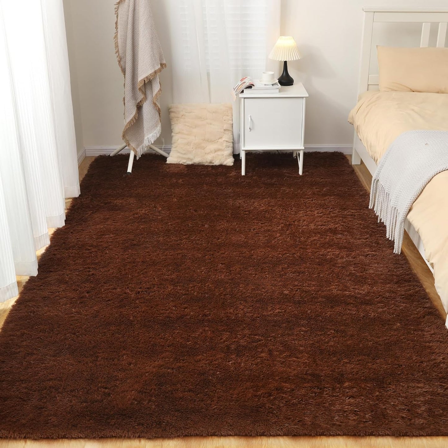 5x7 Area Rug, Luxury Rugs for Living Room, Ultra Soft Rugs for Bedroom, Non-Slip Indoor Carpet for Nursery, Kids Room, Playroom, Home Decor, Brown