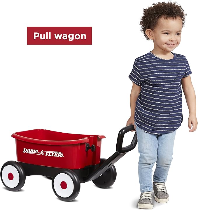 Baby Walker Wagon, Baby Toy Cart, Wagon for Kids, Toddler Toys 1-2, Radio Flyer Push & Pull Walker, Red, for Ages 1-4 Years