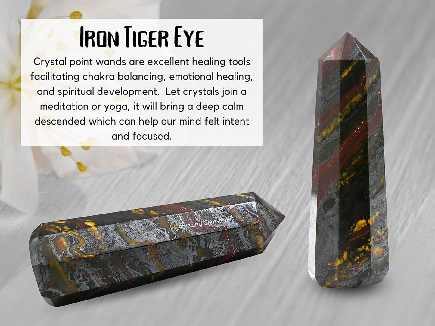 Amazing Gemstone Iron Tiger Eye Crystal Towers - Natural Healing Crystal Point Obelisk for Reiki Healing and Crystal Grid (3 Inch)