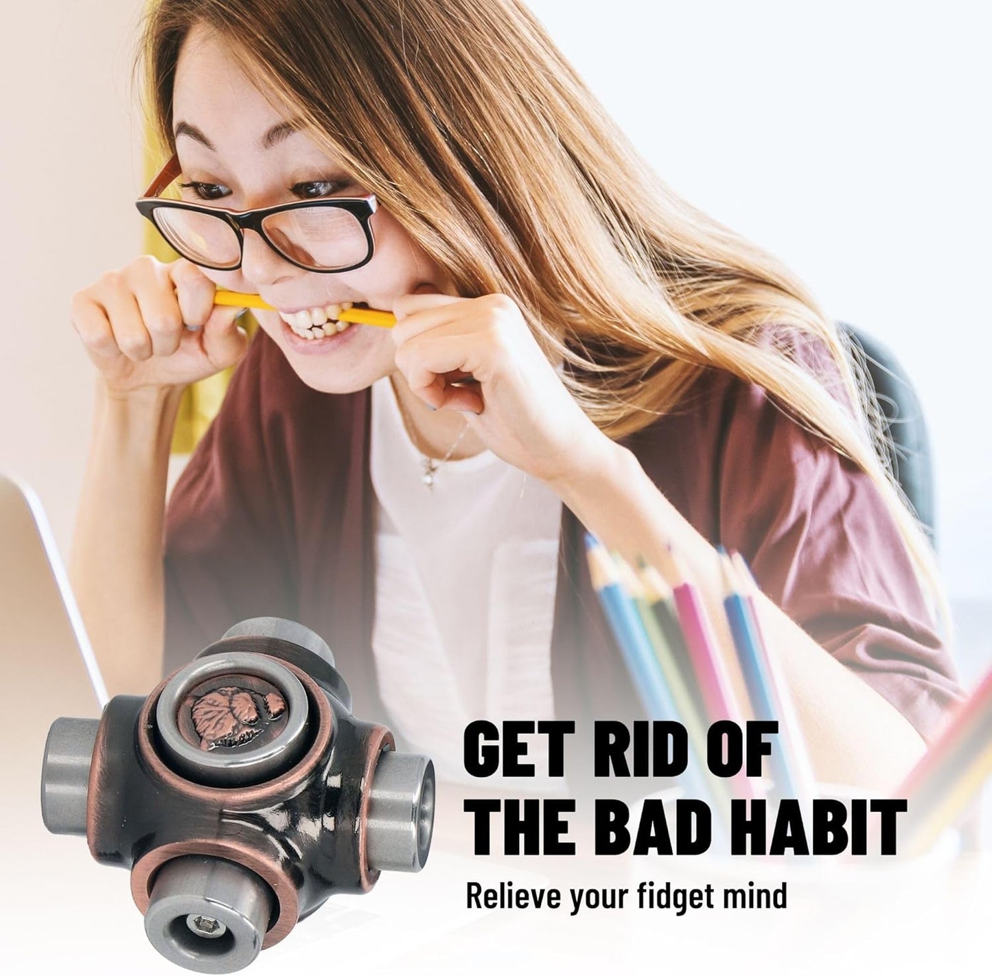 Metal Fidget Spinner, Hand Spinner Fidget Toys with Three Separate Rotation Axis for Adults Men, Infinite Rotary Spinner EDC Desk Stress Relief ADHD Birthday…