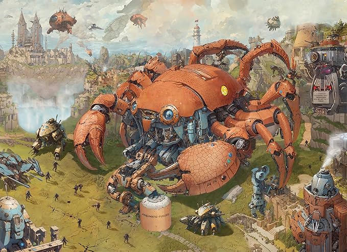 Jigsaw Puzzles for Adults 1000 Pieces: Steampunk Art Puzzle, Brain Challenging Unique Shaped Puzzle for Game Night, Family, Friends, Size 26.6 x 19.2