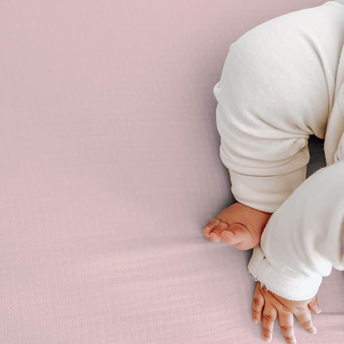 Newton Baby Fitted Single Layer Crib Sheet (2-Pack) - Ultra Breathable and Soft, Organic Cotton, Fits All Standard Cribs, Pink