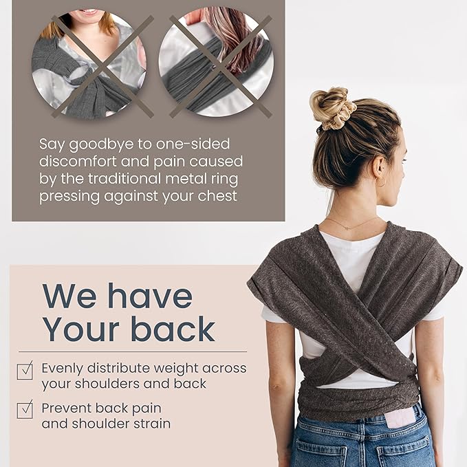 Baby Wraps Carrier Newborn to Toddler – Soft, Hands-Free & Stretchy – Cotton – Ergonomic, Breathable, Machine Washable – Newborn Baby Sling Carrier – Adjustable Fit (8-35 lbs)