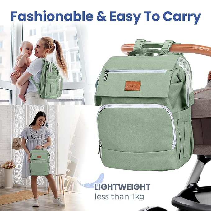 PILLANI Baby Diaper Bag Backpack - Large Bag for Boys & Girls, Waterproof Diaper Backpack - Travel Diaper Bags w/Changing Pad, Baby Registry Search & Shower Gifts - Essentials Must Haves Newborn Stuff