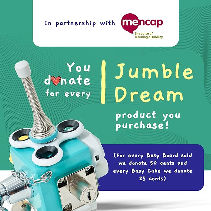 Jumble Dream Busy Cube Sensory Toys for Toddlers is a Handmade Montessori Fidget Cube - Wooden Busy Board Baby Activity Cube Travel Toy for Children with Autism Toys & ADHD 1 2 3