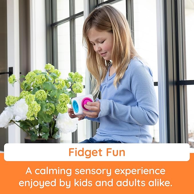 Fat Brain Toys Tugl Cube Popping Fidget Toy, Engaging for Toddlers, Kids, Teens, Adults - Relaxing Handheld Fidget Cube, 2 Years and Up