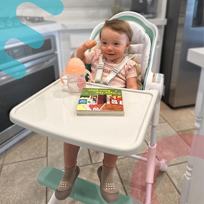 ORIBEL Cocoon Z High Chair & Seat Liner Combo | Convertible High Chair for Newborn to Toddler | Easy Move Gliders | Easy to Clean | Avocado Green