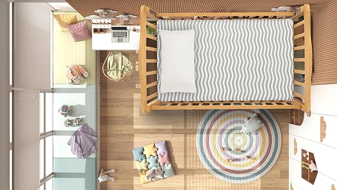 Bassinet Sheets for Baby Girl & Boy – 3-Pack Soft Fitted Bassinet Sheets, Organic Cotton, Breathable & Cozy, Fits 32x16x4 Inch Rectangle, Oval & Hourglass Mattresses (Grey/White)