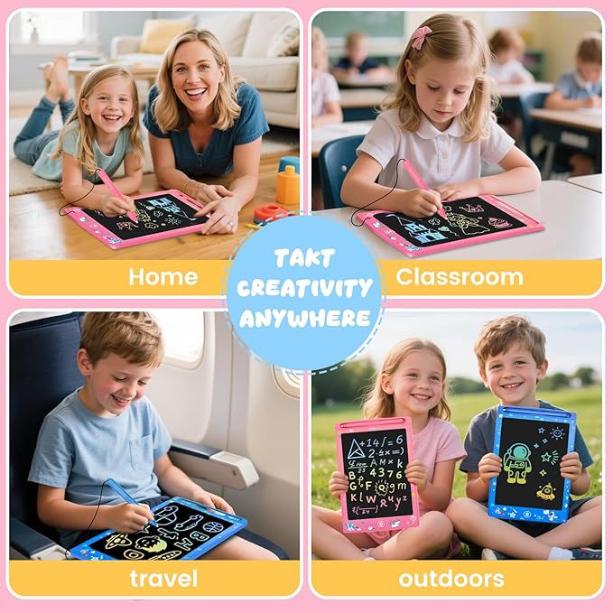 2 Pack LCD Writing Tablet for Kids, Erasable and Reusable Toddler Doodle Board in 8.5 inch, Ideal Educational Drawing Pad for Learning Toy for Ages 3-8 Gifts for Girls Boys