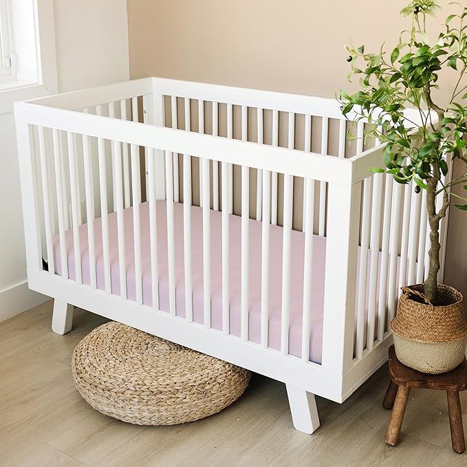 Sorrel + Fern Crib Sheets Neutral - Fitted Baby Crib Sheets Bed for Girl Boy - 2 Pack Standard & Toddler Mattress (Unicorn Blossom) - Buttery Soft Organic Cotton Blend