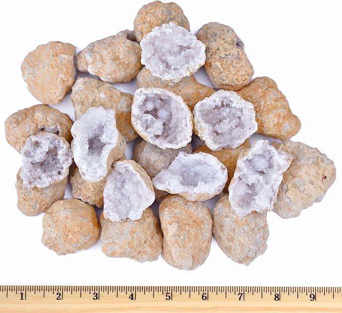 Break Your Own Geodes Kit for Kids – 20 Natural Crystal Geodes (1.5–2.5”) with Magnifying Glass & Learning Guide – Fun STEM Science Rock Kit for Kids Ages 6–12 – Gift-Ready Educational Set